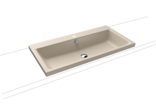 Kaldewei Aufsatz-Waschtisch PURO 3155 1 Hahnl., sw, P-E, warm beige20, 90x46cm