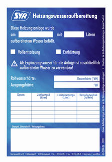 SYR Block-Aufkleber Heizungswasseraufbereitung, 25 Stück