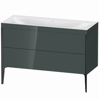 DU WTU XViu/Viu, 2 Ausz 610x1200x480mm o.HL,schw. m/dolom. grey hg, Ra.38 ES Ah