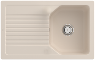 V&B Spüle Linara 45 m Abl.garn, Hand., ivory CeramicPlus