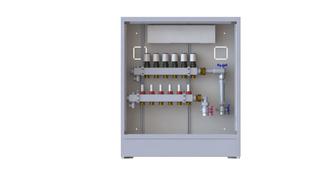 Danfoss Wohnungsstation UnoFloor Basic 5 HK, Mont re, UP, mit Tür und Rahmen