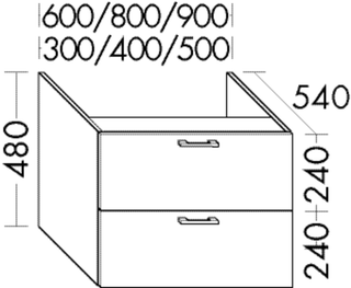 Burgbad Unterschrank sys30 50x48x54cm, PG1, 1 Schublade/Auszug