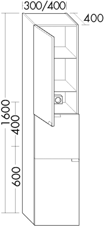 Artikelbild 1 des Artikels „BB Hochschrank (HSMW040) rc40System, 400x400x1600, PG2 “