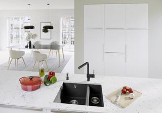 Blanco Becken ROTAN 340/160-U SILGRANIT 55,5x46cm, Vulkang., li, o. Abl-Fernbed.