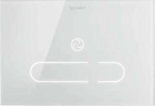 Duravit Betätigungsplatte DuraSystem A2 23x15,7cm, ber.los., Glas weiß, für WC