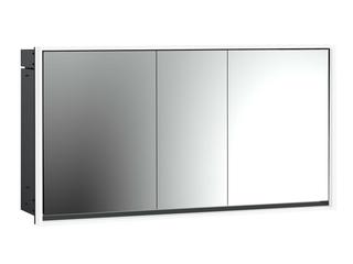 EMCO Unterputz-Lichtspiegelschrank Loft 1600x733mm, LED, 3-trg., schwarz/spiegel