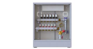 Danfoss Wohnungsstation UnoFloor Comfort 5 HK, Mont re, UP, mit Tür und Rahmen