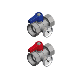 Watts Kugelhahnset KHT-SET 1" UMx1" IG, 0-60 GradC, vernickelt