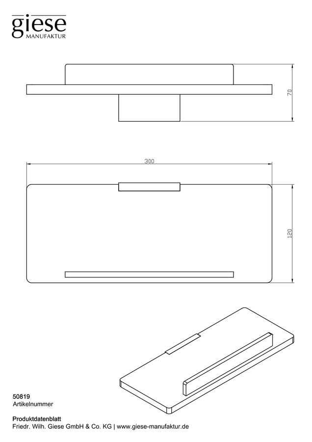 Artikelbild 2 des Artikels „Giese Duschkonsole 300x120x70mm, Glac white, schwarz matt schwarz matt“
