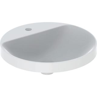 Geberit Einbau-Waschtisch VariForm d 48cm, m Hahnloch, o. ÜL, rund, weiß