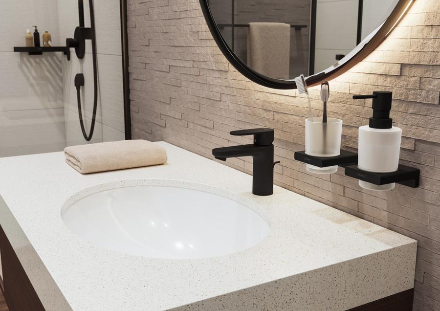 Artikelbild 10 des Artikels „hansgrohe Zahnbecher AddStoris m Glas, Wandmontage, Metall, mattschwarz mattschwarz“