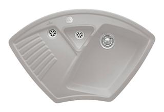 V&B Eckspüle Arena Eck m Abl.garn, Exzenter, fossil CeramicPlus
