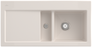 V&B Spüle Subway 60 re, m Abl.garn, Hand., crema CeramicPlus