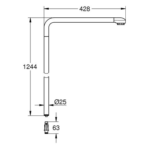 Artikelbild 3 des Artikels „GROHE Ersatzrohr Grohtherm 2000 15cm länger als Originalrohr, chrom chrom“