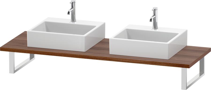 Artikelbild 1 des Artikels „Duravit Konsole L-Cube 80-200x55cm, 2 A., Stär 3cm, Nussb Nat Stärke 3 cm | nussbaum natur“