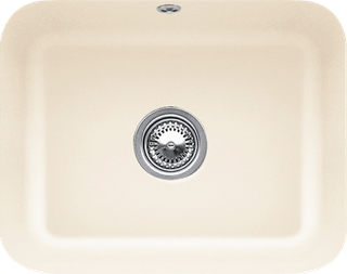 V&B Unterbauspüle Cisterna 60C m Abl.garn, Exzenter, ivory CeramicPlus