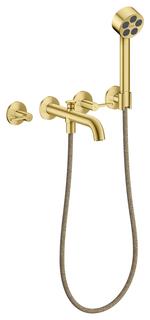 hansgrohe 3-Loch-Wannen-Armatur Axor One UP, A 220mm, m HB, m Hebel, brush. br