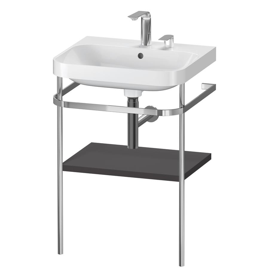 Artikelbild 1 des Artikels „Duravit MWT-Kombi Happy D.2 Plus 57,5x49cm, 2 HL, graph matt, m Konsole 57,5 x 49 cm, 2 Hahnlöcher | graphit supermatt“