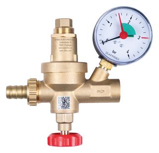 Afriso Füllarmatur FAM, G 1/2, m Manometer 0,4 bar, Messing
