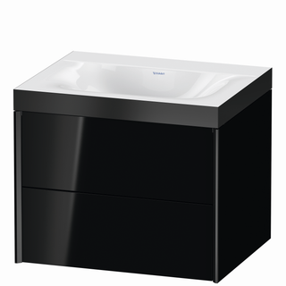 DU WTU XViu/Viu, 2 Schubk 503x600x480mm o. HL, schw. m/schw. hgl, Ra.B2 ES Nussb