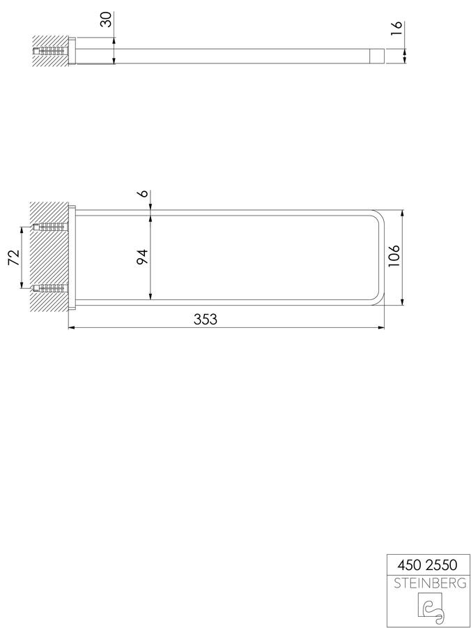 Artikelbild 2 des Artikels „Steinberg Handtuchhalter Serie 450 353x118mm, Messing, chrom chrom“
