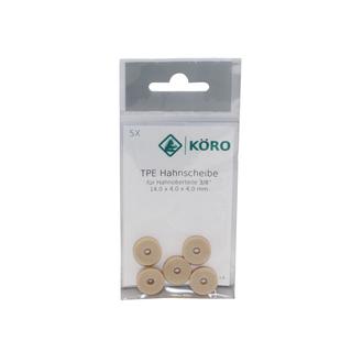 KÖRO 5x Hahnscheibe 1/4"+3/8", 13x4x4 mm Natur TPE, KTW, W270, WRAS, ACS