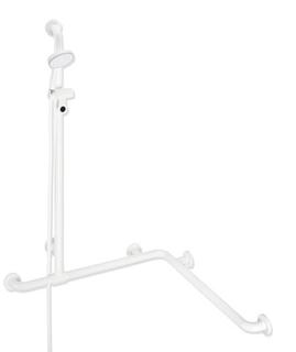 HEWI Dusch-/Wannenhandlauf 801 active+ 1100x762mm, Stahlkern, reinweiß, 2000mm