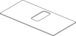 IS WT-Platte Conca mittiger Ausschnitt 1002x505mm Eiche hell