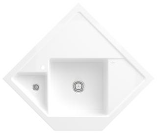 V&B Eckspüle Monumentum Abl.garn, Hand., Bef.-Set, we alp C-plus