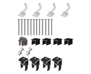 Schrägdach-Set, Schwarz, Basis für Montage 1. Photovoltaikmodul