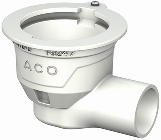 ACO Bodenablauf Passavant DN 70, Rand, waag., Guss, weiß epoxiert