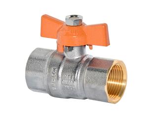 HS Kugelhahn UNISOLAR 1611 1/2", I/I, Flügelgriff orange, verchromt