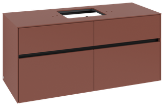 V&B Waschtischunterschrank Collaro 120x54,8x50cm, WT mittig, wine red