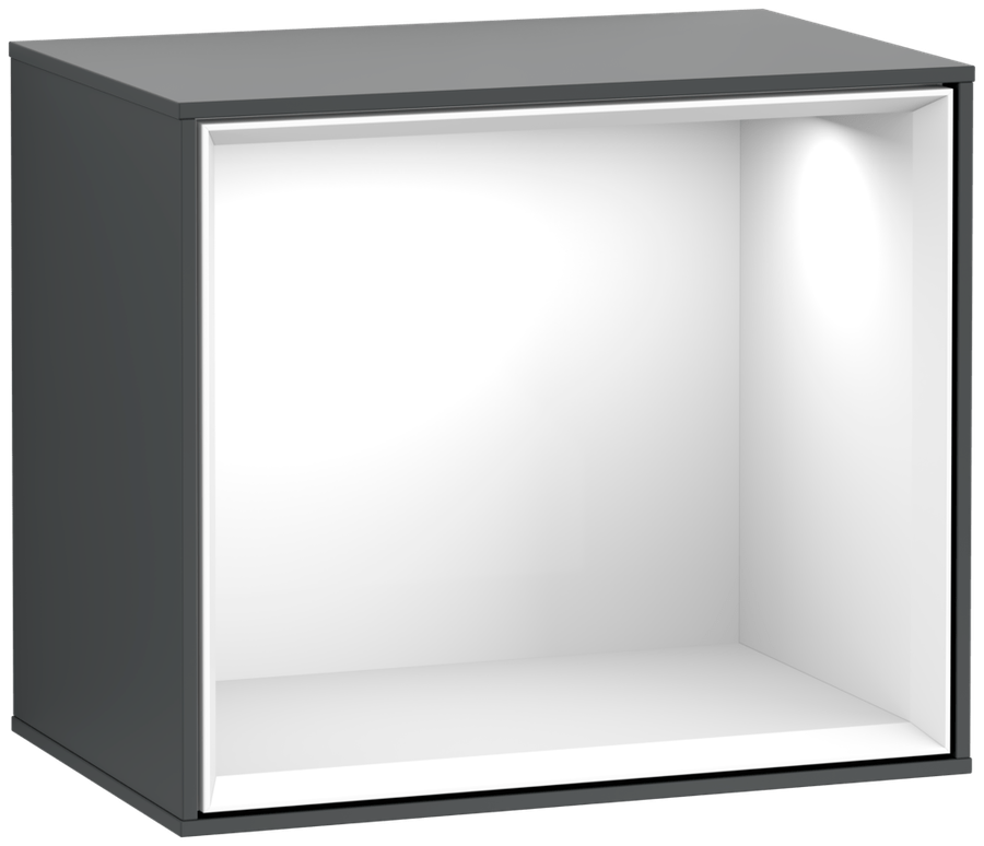 Artikelbild 1 des Artikels „V&B Regalmodul Wandbeleuchtung Finion 41,8x35,6x27cm, Rg glo wh., md bl. m Lac Regal Glossy White | midnight blue matt lacquer“