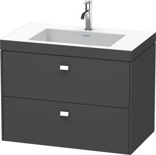 Duravit Waschtischunterschrankset Brioso 80x48cm, chr/we Hochglanz, ohne Hahnloch