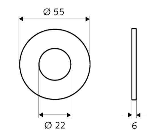 Artikelbild 2 des Artikels „Schell Hahnlochrosette PETIT d= 55mm, mit O-Ring, verchromt verchromt“