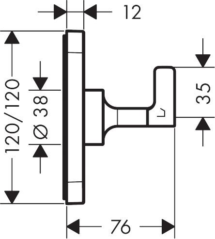 Artikelbild 4 des Artikels „hansgrohe Fertigset Axor Citterio E UP-Ab- u. Umstellventil 120x120mm, chrom chrom“