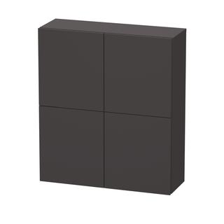Duravit Halbhochschrank L-Cube 70x24,3x80cm, 2 Türen, graphit supermatt