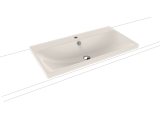 Kaldewei Aufsatz-Waschtisch SILENIO 3041 90x46cm, 1 Hahnl., ch, P-E, pergamon