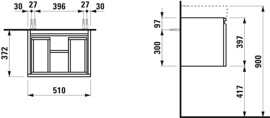 Artikelbild 2 des Artikels „Laufen Waschtisch-Unterschrank PRO S 51x39x37cm, 1 Lade, Softclose, Graphit 51 x 39 x 37 cm, 1 Schublade, Softclose | Graphit“