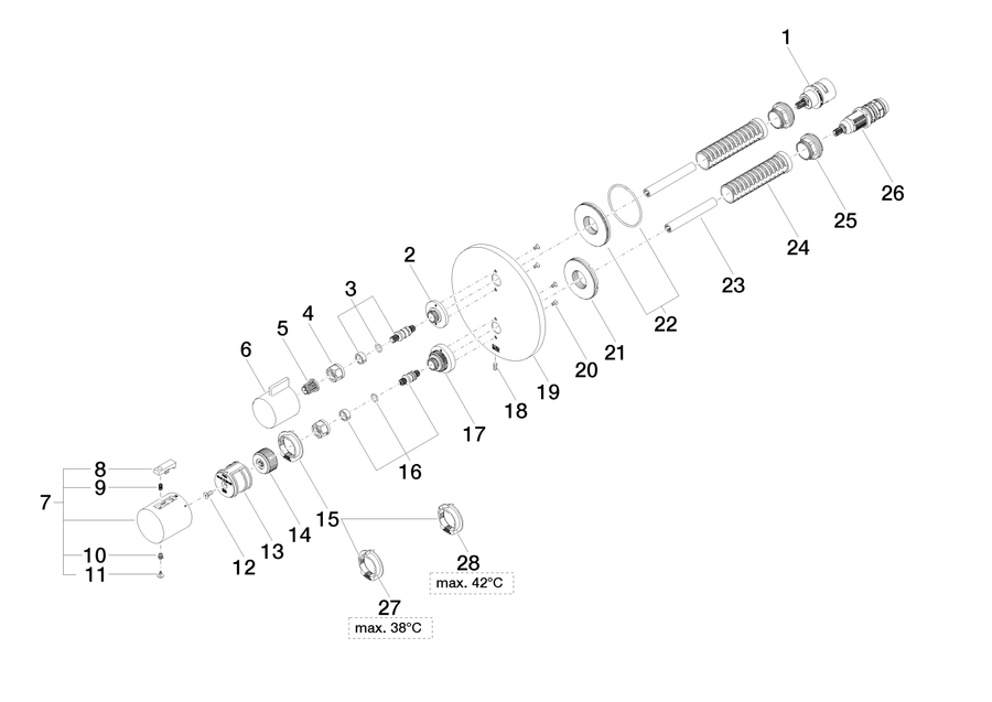 Artikelbild 4 des Artikels „Dornbracht Fertigmontageset UP-THM, m Einweg-Mengenregul., d p geb. Dark Platinum gebürstet“