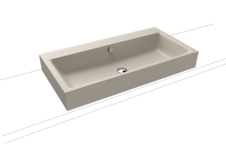 Kaldewei Aufsatz-Waschtisch PURO 3158 90x46cm, o. Hahnl., we., P-E, w. grey10