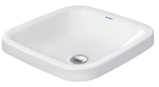 Duravit Einbau-Waschtisch DuraStyle 43 x 43 cm, Einbau von oben, ohne Hahnloch, Überlauf, Hahnlochbank