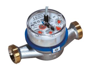 Meibes Wohnungswasserzähler ETK/W-EAK Q3 4 m3/h, G 1 AG, 130mm, Imp. 10, warm