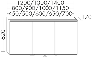 Burgbad LED-Spiegelschrank sys30 50x62x17cm, San, hz LED, LED WT-Bel