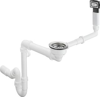 hansgrohe Ab- u. Überlaufgarnitur D16-10 manuell, für Einzelbecken Granit, chrom