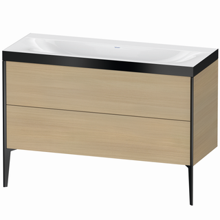 DU WTU XViu/Viu, 2 Ausz, 610x1200x480mm o. HL, schw. m/med. eiche, Ra. B2 ES Ah.