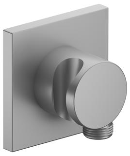 Keuco Schlauchanschluss alu./finish, Ros. eck., mit Brausehalter