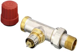 Danfoss Ventilgehäuse RA-N 15, R 1/2, DG, mit AG, matt vernickelt