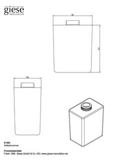 Giese Flüssigkeitsbehälter o. Pu, eck., 81x97x56mm, Kr.-Glas sat.